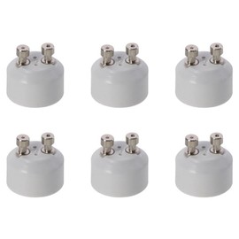 SSHHUI 6pcs Ceramic Lamp Holder, GU10 to MR16 Adapter, Light Sockets Converters and 2pin Light Bulb Socket