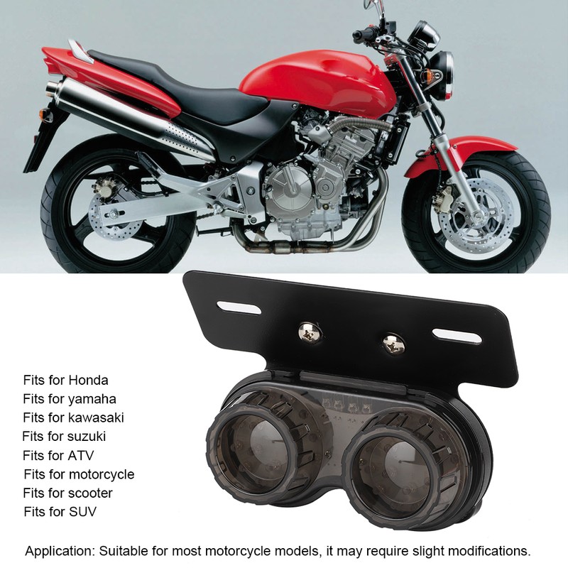 12V Round Motorcycle LED Brake Tail Light Rear Lamp Universal