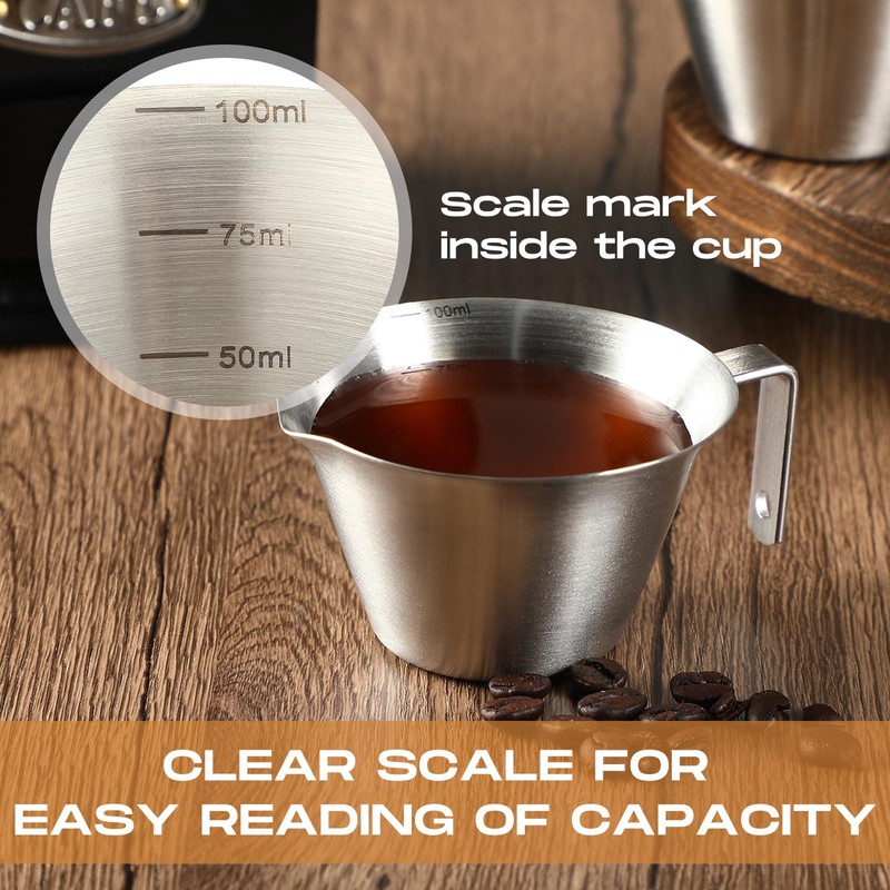 Honeydak 12 Pcs Stainless Steel Espresso Shot Cup 3.4 oz/