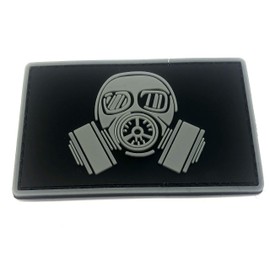 Patch Nation Gas Mask PVC Airsoft Paintball Velcro Emblem Badge Patch (Grey)