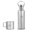 TOMSHOO 550ml Full Titanium Water Bottle with Extra Plastic Lid