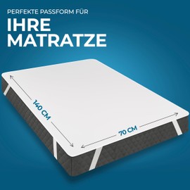 Utopia Bedding Wasserdichter Matratzenschoner - 70 x 140 cm, Oeko-Tex-zertifizierter Atmungsaktiver Matratzenschutz mit Elastischen Eckbändern, Perfekte Passform, Inkontinenzschutz, Weiß