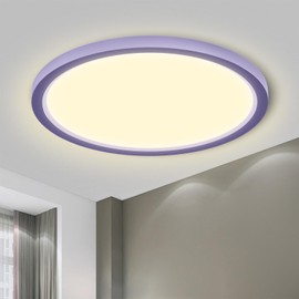 LQWELL® LED Ceiling Light, IP44 Waterproof Round, Flat, Modern, Simple, Thin Light for the Living Room, Bathroom, Bedroom, Kitchen, Balcony, Cellar, Office, 18 W, 3000 K, 1600 LM, 220 x 24 mm