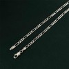 XUEBAIFU Men's Necklace 4 mm Figaro Chain 925 Silver Chain
