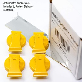 CMS Magnetics - (4-Pack Clips Yellow) Super Strong Colorful Ceramic Magnets for Dry Erase Whiteboards, Bulletins, Refrigerator, Office, Kitchen, School, Classroom