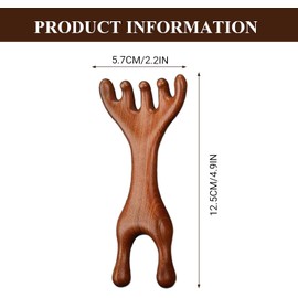 Wooden Scalp Massager Double Side Manual Acupressure Tool Wooden Massage Tools for Head Face Eye Nose Jaw and Neck Massage Tools