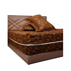 RAJVEER TEXTILE Cotton Zipper Fitted Sheet- King Size Luxurious Bedding Cotton Zipper Fitted Sheet 12" Inch Deep Pocket - 600 Thread Count Cotton Zipper Mattress Cover King - Leopard Print