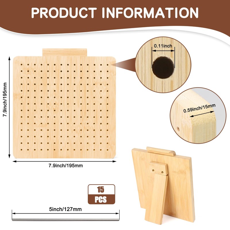 7.9 Inch Blocking Board Crochet Large, Handcrafted Wooden Blocking Board