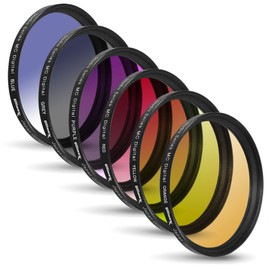 72MM Ultimaxx Professional Six Piece Gradual Color Filter Kit (Orange, Yellow, Blue, Purple, Red, Grey) for Canon, Nikon, Sony, Sigma, Olympus, & Tamron & More