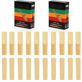 Tkocisa 20 PCS Alto Saxophone Reeds Strength 2.0/2.5/3.0, Alto Sax Reeds Clarinet Bamboo Reeds for Clarinet, Soprano or Alto Sax(3.0)