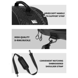 Harrison Howard Equestrian Helmet Bag – Protective Riding Helmet Case with Shoulder Strap, 600D Waterproof Fabric, Ventilated Design, Horse Riding Gear Storage for Travel & Schooling Black