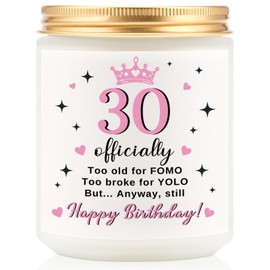 SOUHONEY Funny 30th Birthday Gifts for Women, Thirty Candle, 1995 30th Birthday Decorations for Her, 30 Year Old Bday Gifts for Best Friend, Sister Scented Candle 7oz