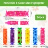 KNGNGK 24 Pieces 6 Colours Mini Highlighter Pen Set Mini