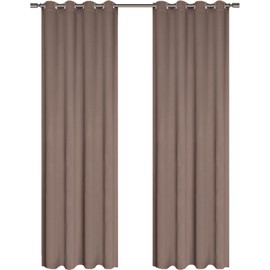 Ystyle Curtains Set of 2, Outdoor Curtain Weatherproof with Eyelets, Blackout Curtain, Opaque Curtains, Thermal Curtain, Heat Protection, Modern Curtain for Living Room, Bedroom, Pink