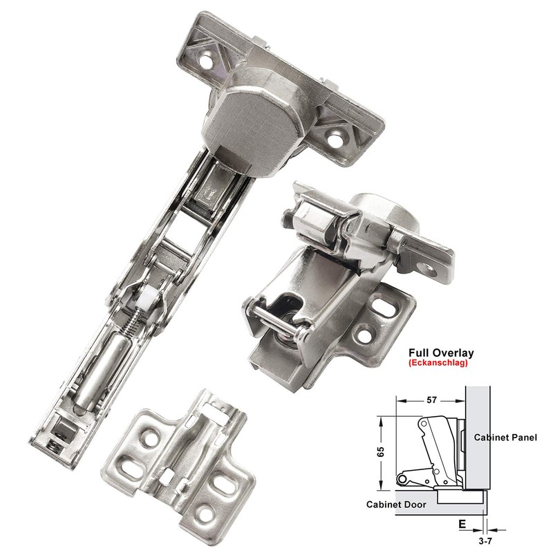 LOOTICH 135 Corner Hinge and 165 Degree Full Overlay Soft