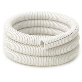 Electriduct Split Wire Loom Tubing Polyethylene Corrugated Flexible Conduit - 2" Nominal Size - 25 Feet - White