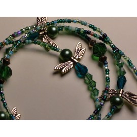 Eyeglass Chain Triple Dragonfly Glass Beads 28 inches Fancy Ends NEW Choose Color