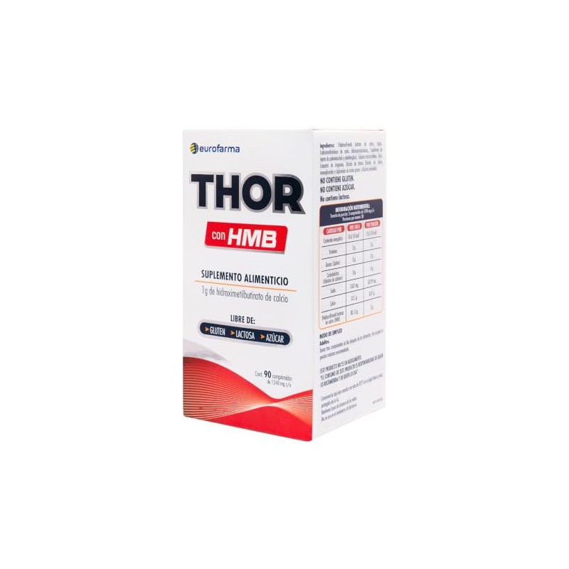 Thor Suplemento Alimenticio Hmb Libre Gluten Lactosa Azucar Comprimidos 1248