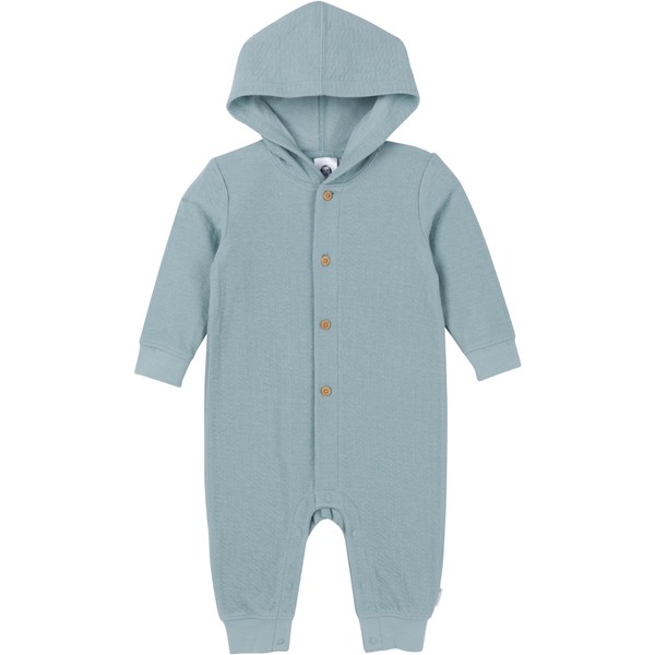 Gerber Baby Boys' Hooded Romper, Blue, 6-9 Months