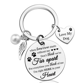 AOBIURV Memorial Gifts for Loss of Dog Sympathy Gift for Dog Mom Dad Lovers Inspirational Condolences Keychains Bereavement Present Idea for Christmas Day Birthday Puppy Keychain Accessories