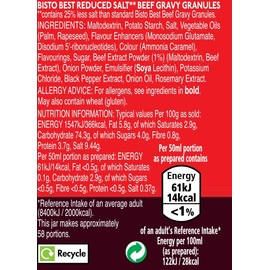 Bisto Best Reduced Salt Beef Gravy Granules Made with Real Meat Juice, 230 g Jar (Pack of 1)