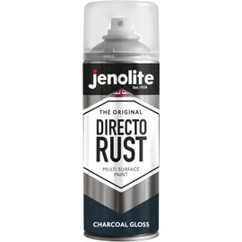 JENOLITE Directorust Spray Paint for Metal - CHARCOAL GREY - Gloss Finish for Indoor and Outdoor use - Multi-Surface for Metal, Plastic, Ceramic, Wood & Rusted Surfaces - 400ml (13.52fl oz), RAL7016