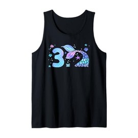 3rd Birthday Shirt Girl Three 3 Year Old Mermaid Bday Party Tank Top