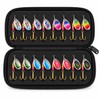 16-Piece Metal Spinner Fishing Lure Set with Portable Storage Bag
