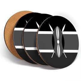 Destination Vinyl ltd Great Coasters (Set of 4) Round - BW - Kenya East Africa Nairobi Drink Glossy Coasters/Tabletop Protection for Any Table Type #41809