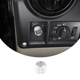 Center Console Rear Windshield Wiper Switch Button Knob Trim Cover Compatible with Hummer H2 2003-2007, Aluminum Alloy Decorative Accessories (Silver)