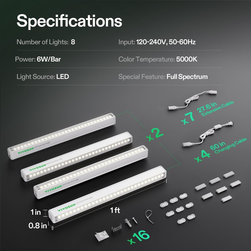VIVOSUN T5 Grow Lights for Indoor Plants, 5000K Full Spectrum