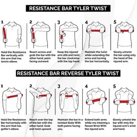 Latex Free Twist Bend Resistance Strengthener Flex Stretch Bar Tennis Golfer's Elbow Wrist Arm Forearm Tendonitis Stretcher Pain Relief Physical Therapy Treatment Hand Exerciser (X-Light Yellow 6lbs)