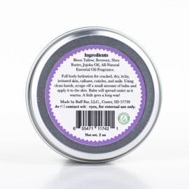 BUFF BAR Pure Bison Tallow Balm, Lavender Mint, 2 Pack - All Purpose, Hydrating, Naturally Derived, Mild Scent, Replaces Lotion, For Cracked, Dry, Itchy, Irritated Skin, Essential Oil