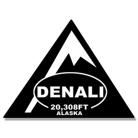 Triangle Shaped Denali Sticker (rv Climb Hike Alaska ak Climbed feet)