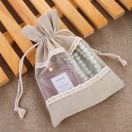 Linen pouch drawstring bag (small) / 린넨 파우치 복 주머니(소)
