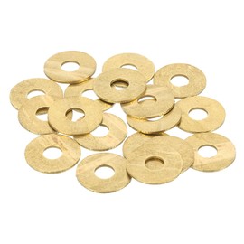 MECCANIXITY 18 Pack Brass Flat Washer, M6 Copper Washers Crush Washer Kit Assortment, 6mm ID, 18mm OD, 1mm Thick for Bolts Screws Machinery Repair, Outdoor Construction