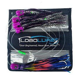 Lobo Lures #207 8" Skipjack Hybrid UV Big Game Trolling Lure Daisy Chain Marlin Tuna and Mahi Includes Premium Lure Bag (Purple Mackerel)