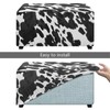 Eritanaer Cow Print Waterproof Stretch Ottoman Cover, Square Folding Storage