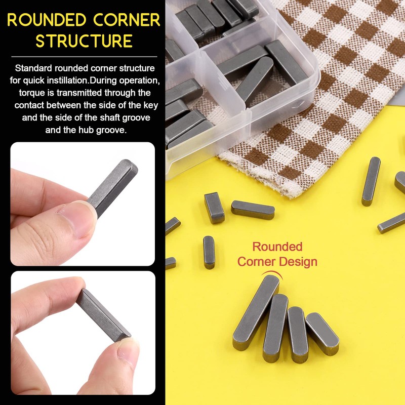 Hilitchi 144pcs 16 Sizes Carbon Steel Round Ended Feather Key