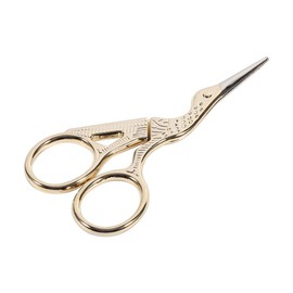 Atyhao Embroidery Scissors, Classic Stork Scissors Stainless Steel Sharp Tip Sewing Scissors for DIY Tailor Sewing Craft Needlework Art Work(Gold)