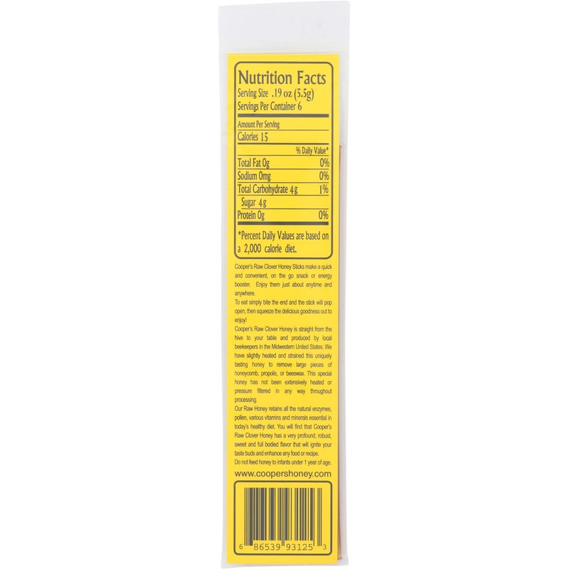 COOPERS HONEY Cooper's Clover Honey Stick, 1.2 OZ