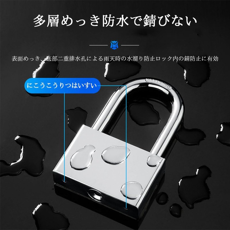 GLOWZEN 2 PCS Stainless Steel Padlock with Key,Waterproof and Rustproof