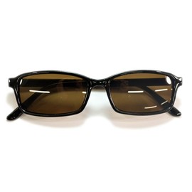 MERRY PLEASURE Sunglasses, Men's, Women's, Square, Oval, Light Color Lens, Light Color, Black x Brown (Polarized Lenses)