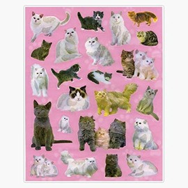 Leyland Designs Y2K Pink Cat Aesthetic Sticker Outdoor Rated Vinyl Sticker Decal for Windows, Bumpers, Laptops or Crafts 5"