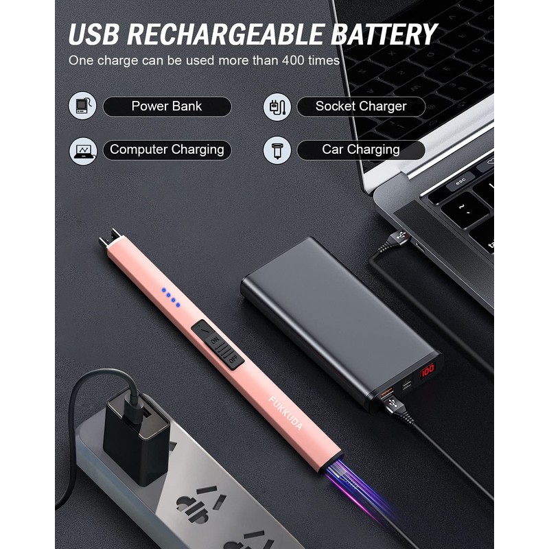 FUKKUDA Electric Candle Lighter with Gift Box - USB Rechargeable