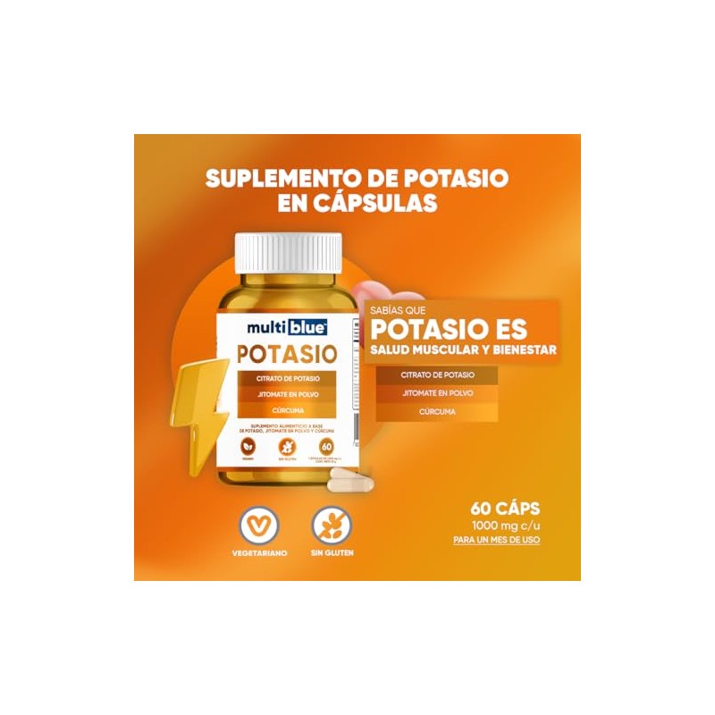 Potasio Cápsulas Citrato Cúrcuma Jitomate Suplemento Uso Diario Sistema Muscular