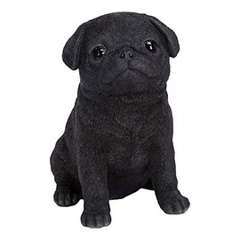 Vivid Arts Pet Pals Black Pug Puppy | Resin Home or Garden Decoration | PP-BPUG-F