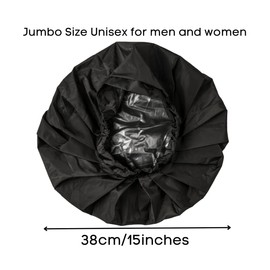 TTAT Shower Cap Jumbo Size for Men & Women With Afro, Long Dreadlocks, Locs, Box Braids, Voluminous & Long Hair, Waterproof, Washable, Reusable & Adjustable