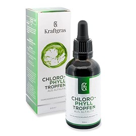 KRAFTGRAS Chlorophyll-Tropfen aus Alfalfa [50 ml] - flüssiges Chlorophyll aus der Alfalfa-Pflanze mit Wasser [vegan & naturrein] - pflanzliches Nahrungsergänzungsmittel ohne Zusätze