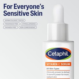 Cetaphil Suero De Vitamina C, Reduce Visiblemente La Apariencia De Manchas Oscuras E Hiperpigmentación, Formulado Con Niacinamida, Diseñado Para Piele